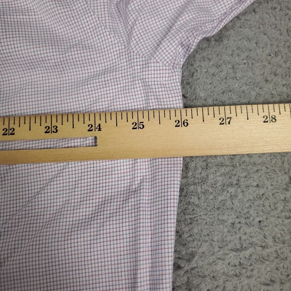 David Donahue Shirt Mens XL Purple Check Casual Button Up Long Sleeve